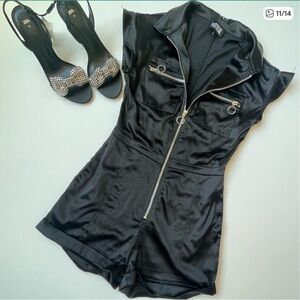 POSTER GIRL Black Satin Jumpsuit